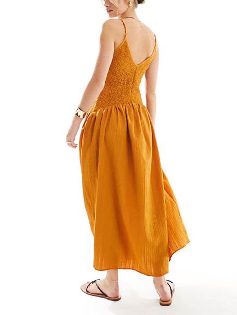 Smocked Halter Midi Dress