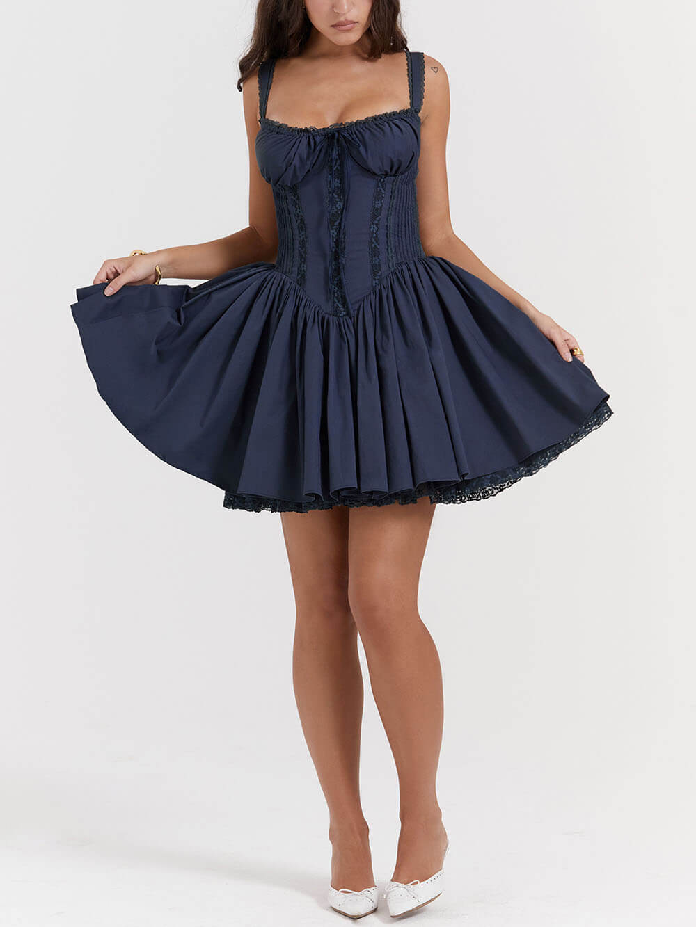 Navy Corset Mini Dress