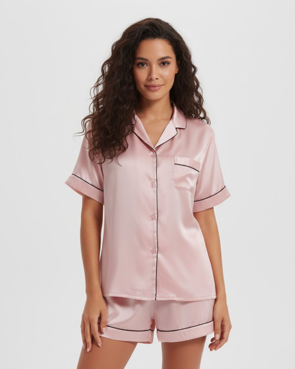 The Marise — Silk Short Sleeve Pyjama Set