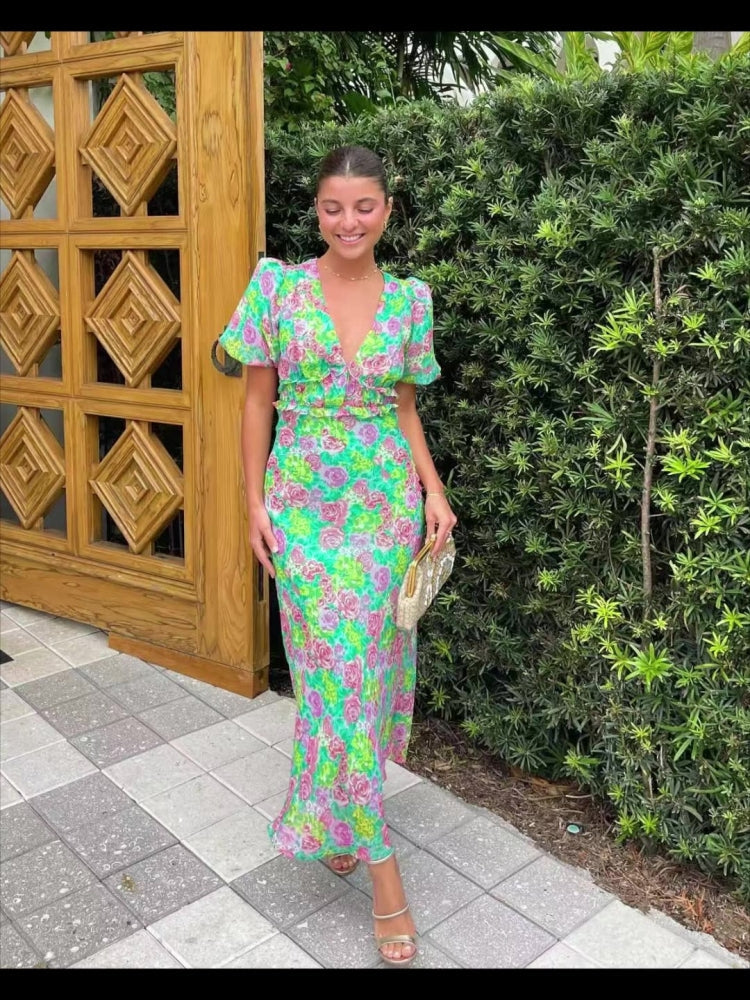 Puff Sleeve Floral Dress
