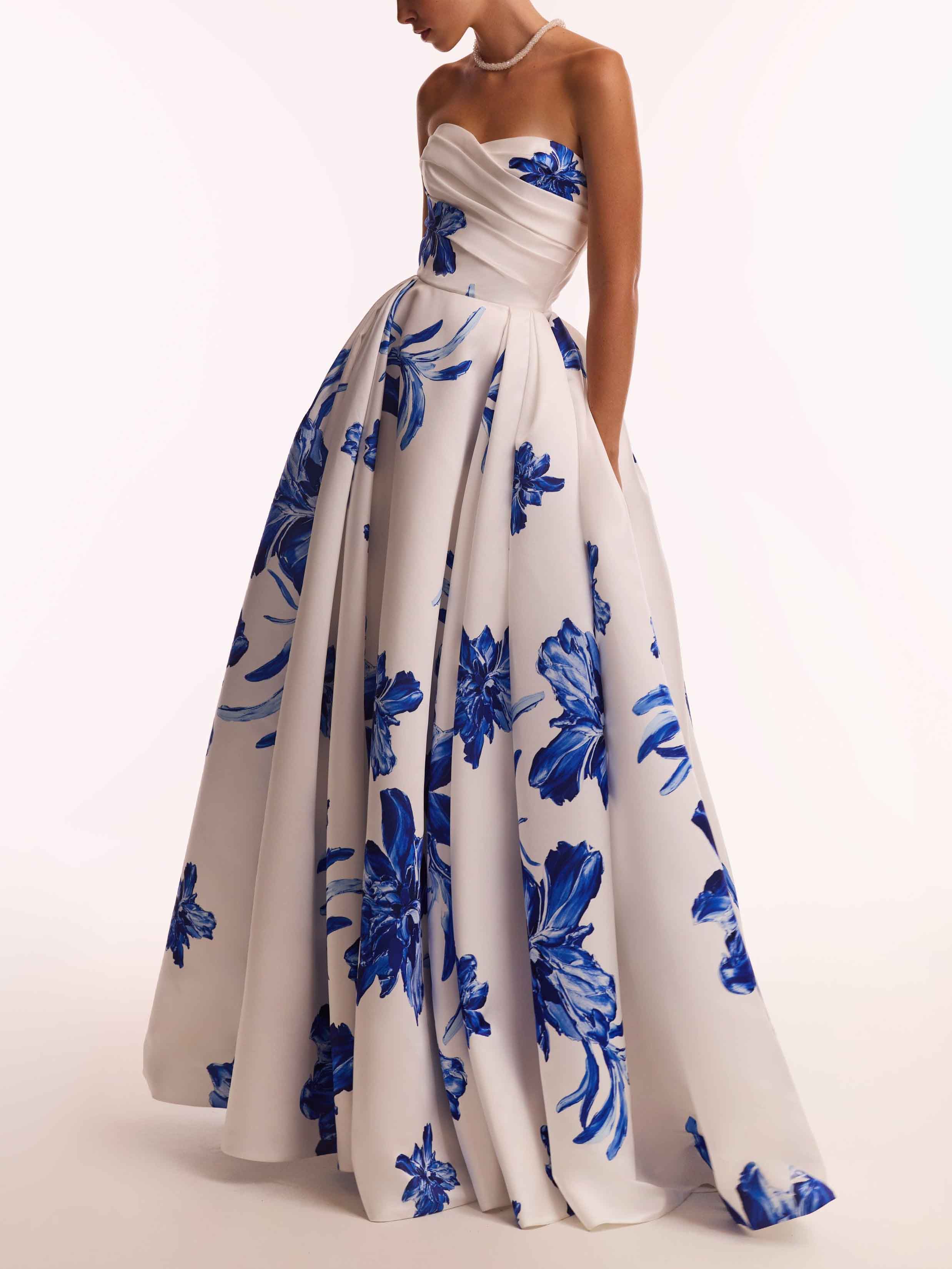 Ruffled Off-Shoulder Floral Maxi Dress