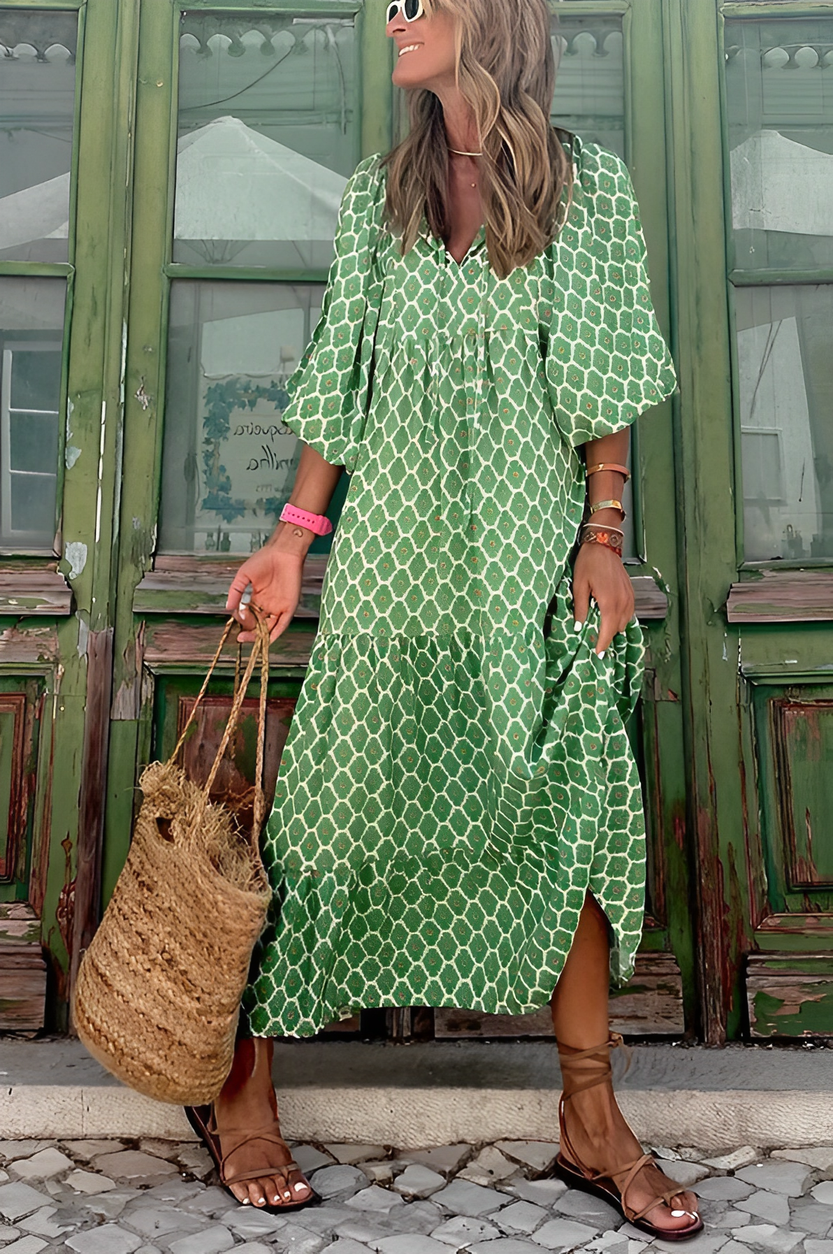 Cinched-Waist Midi Dress