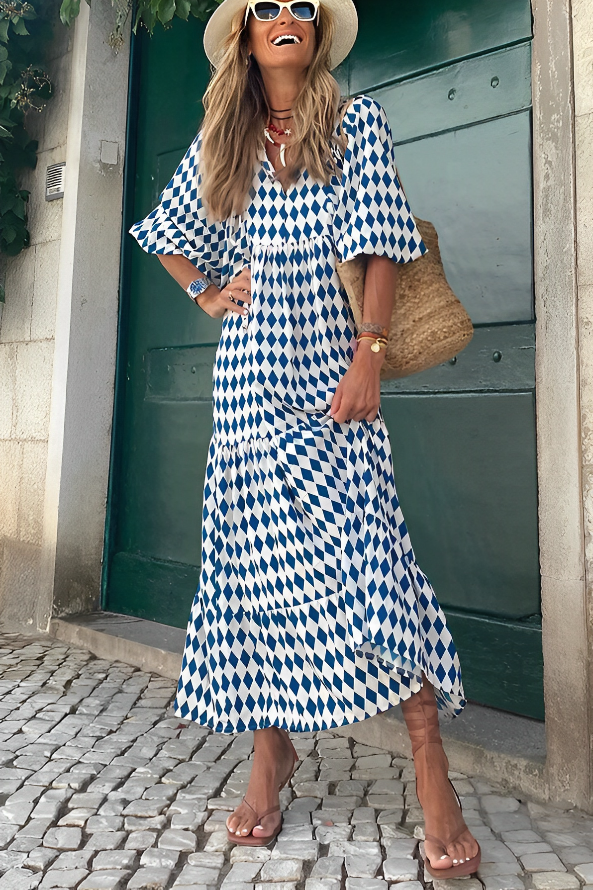 Cinched-Waist Midi Dress