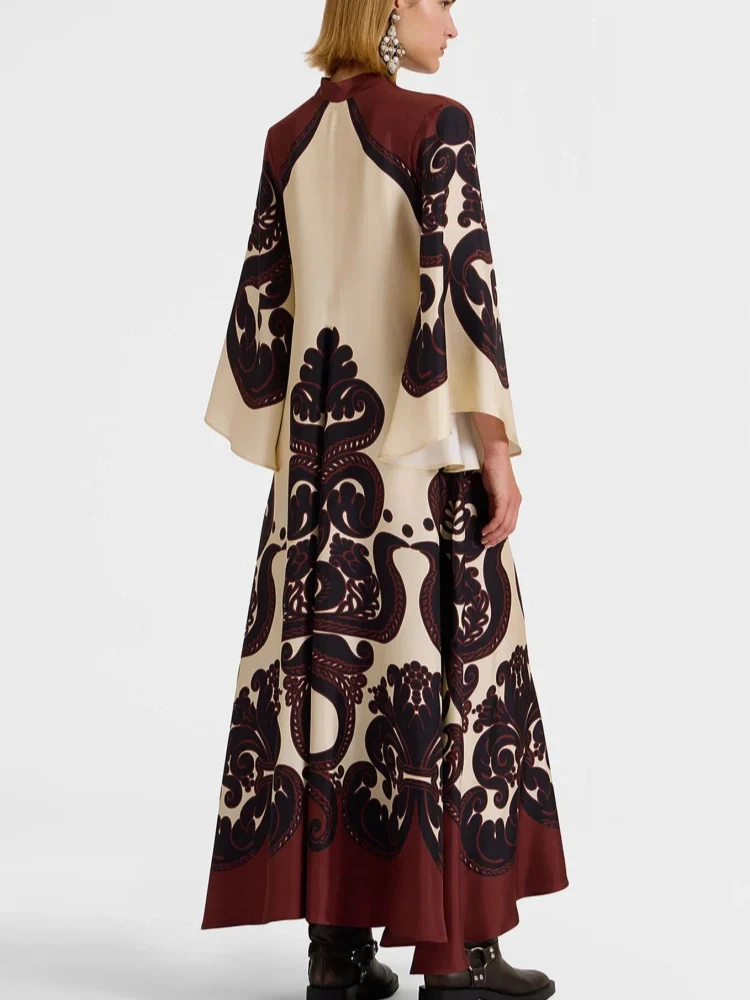 Bell-Cuff Kimono Wrap Dress