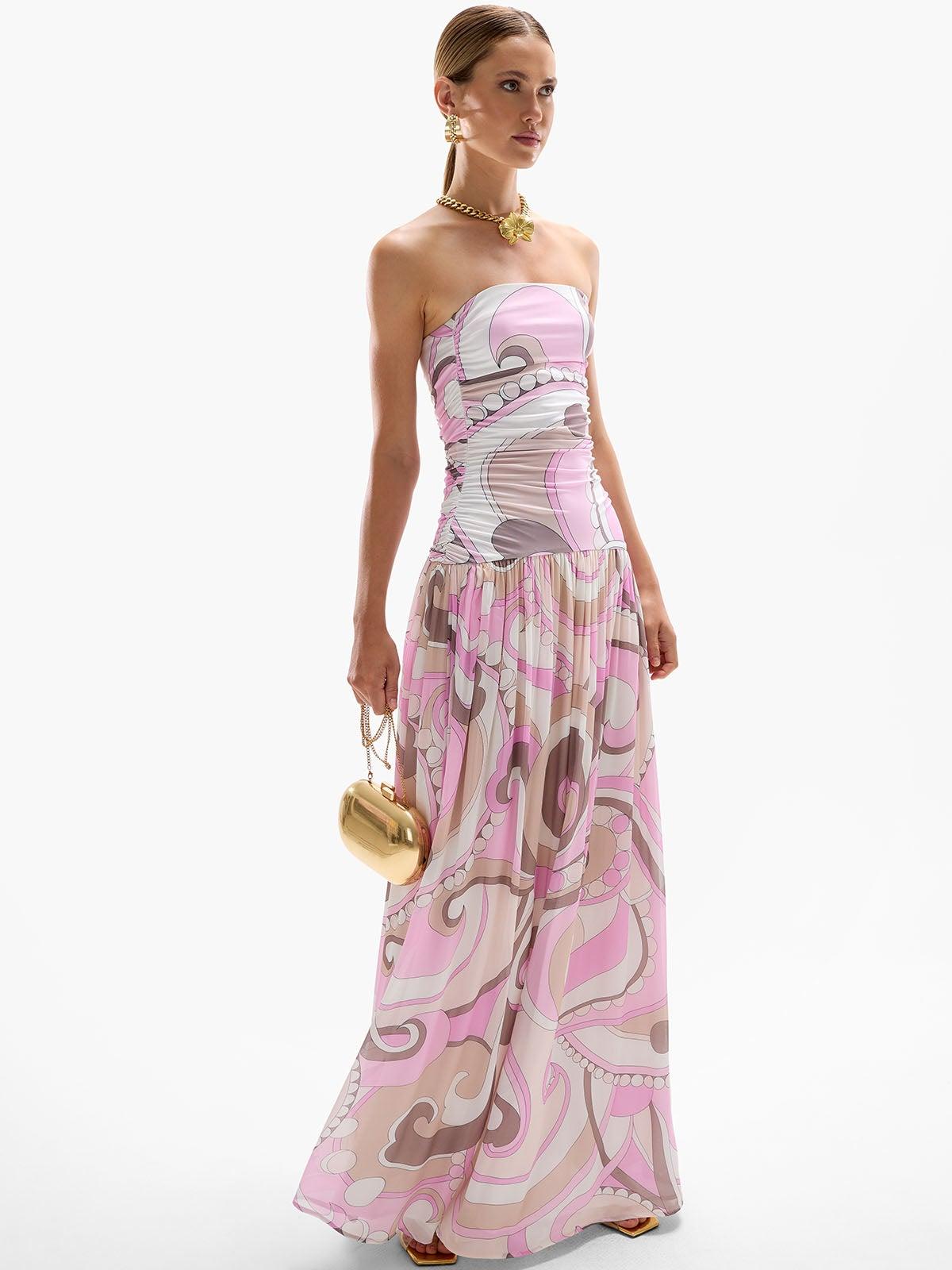 Off-Shoulder Ruched Maxi Dress