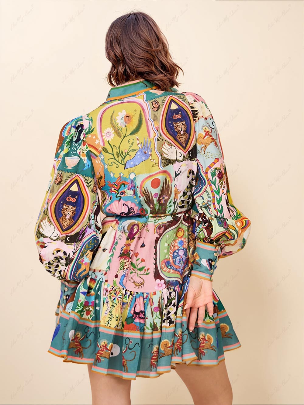 Graffiti Print Mini Dress
