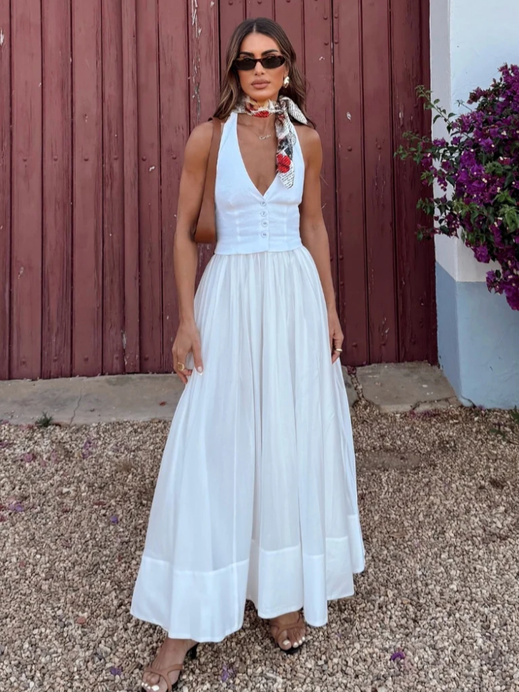 Elegant V-Neck Maxi Dress