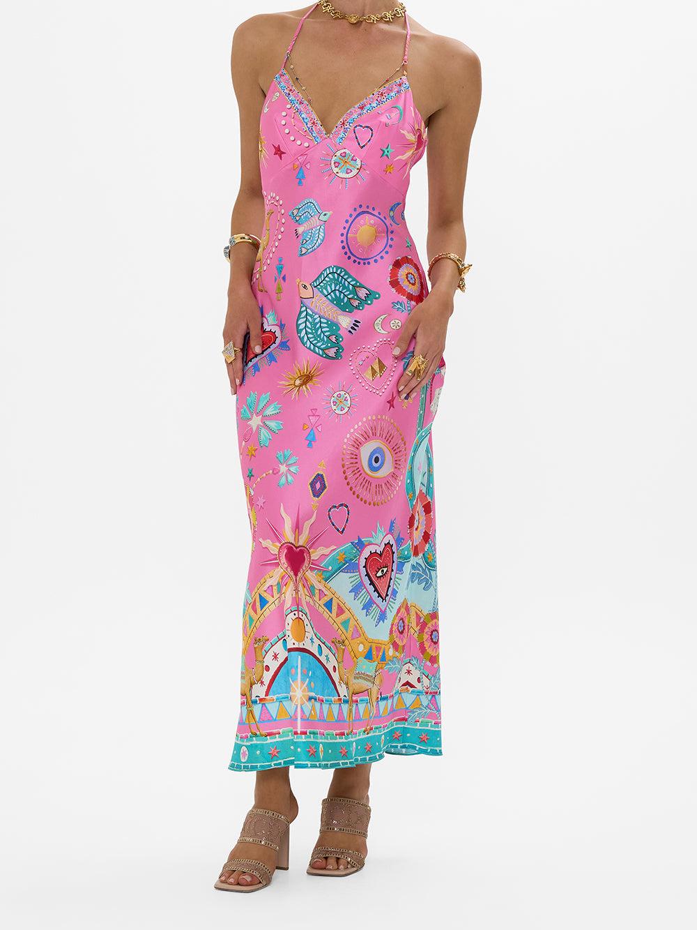 Chain Halter Maxi Dress