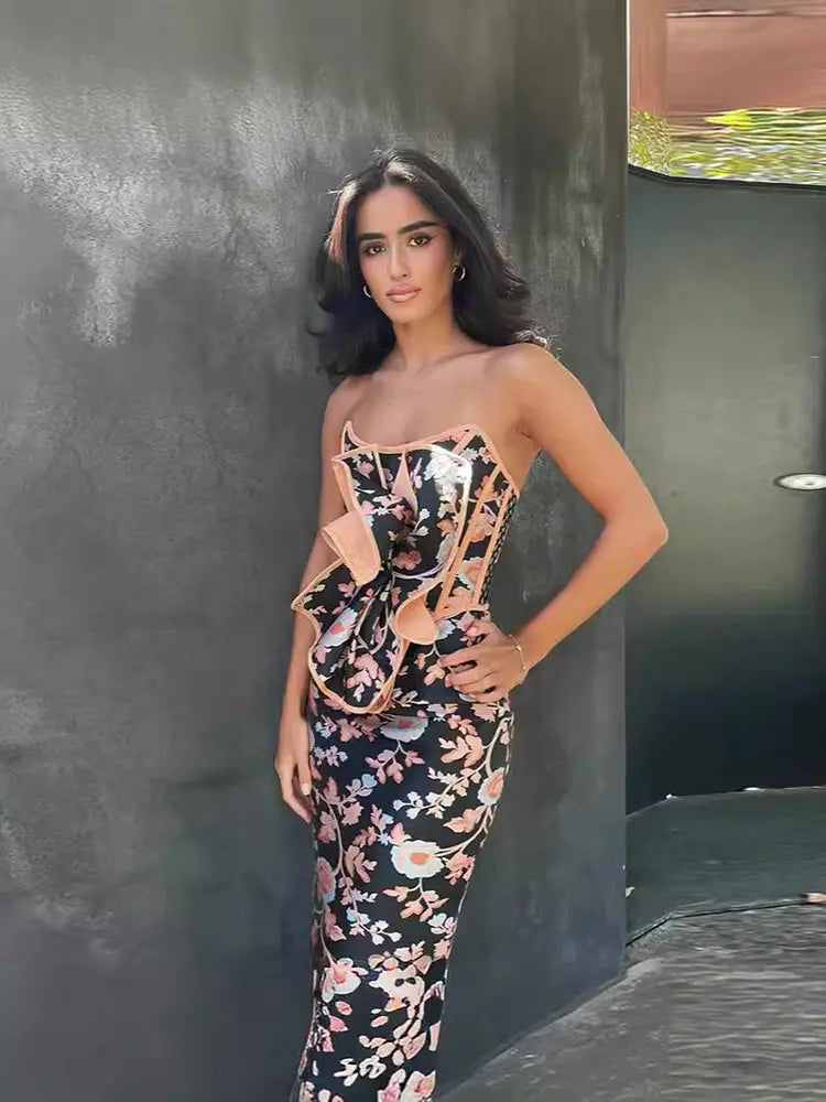 Strapless Tie-Back Dress