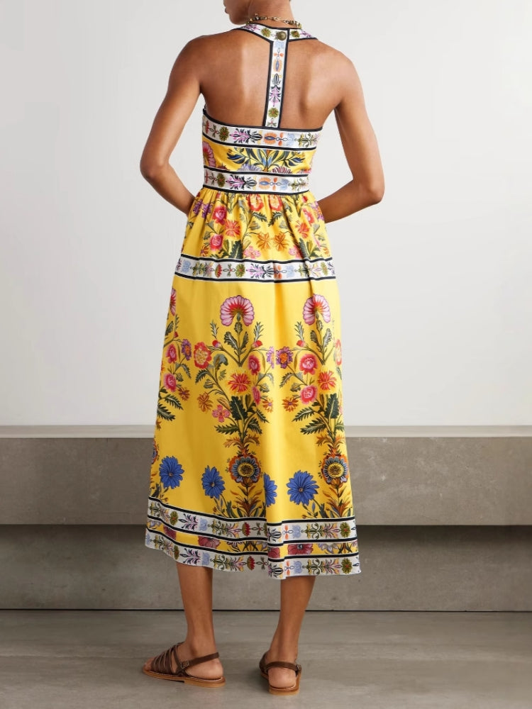 Strapless Collarless Midi Dress