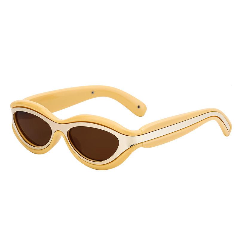 Butter Yellow round steampunk sunglasses by Emyri