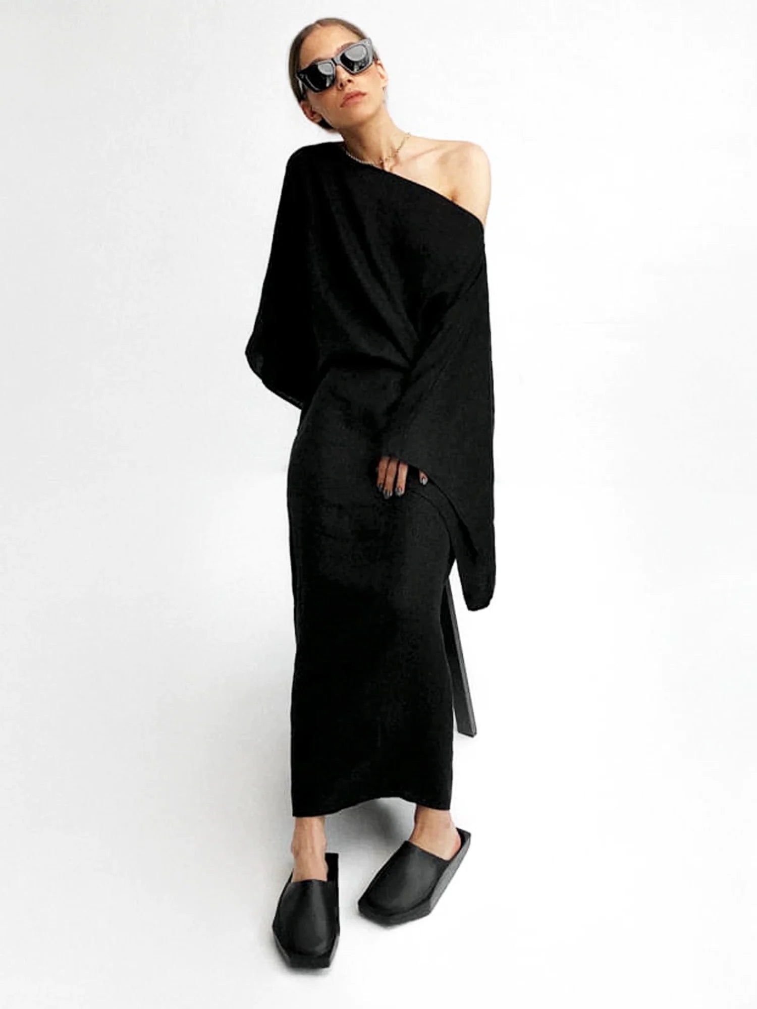 Kimono Style Linen Maxi Dress