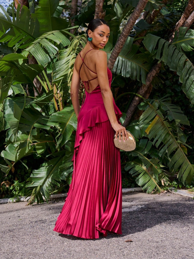 One-Shoulder Asymmetric Maxi Dress