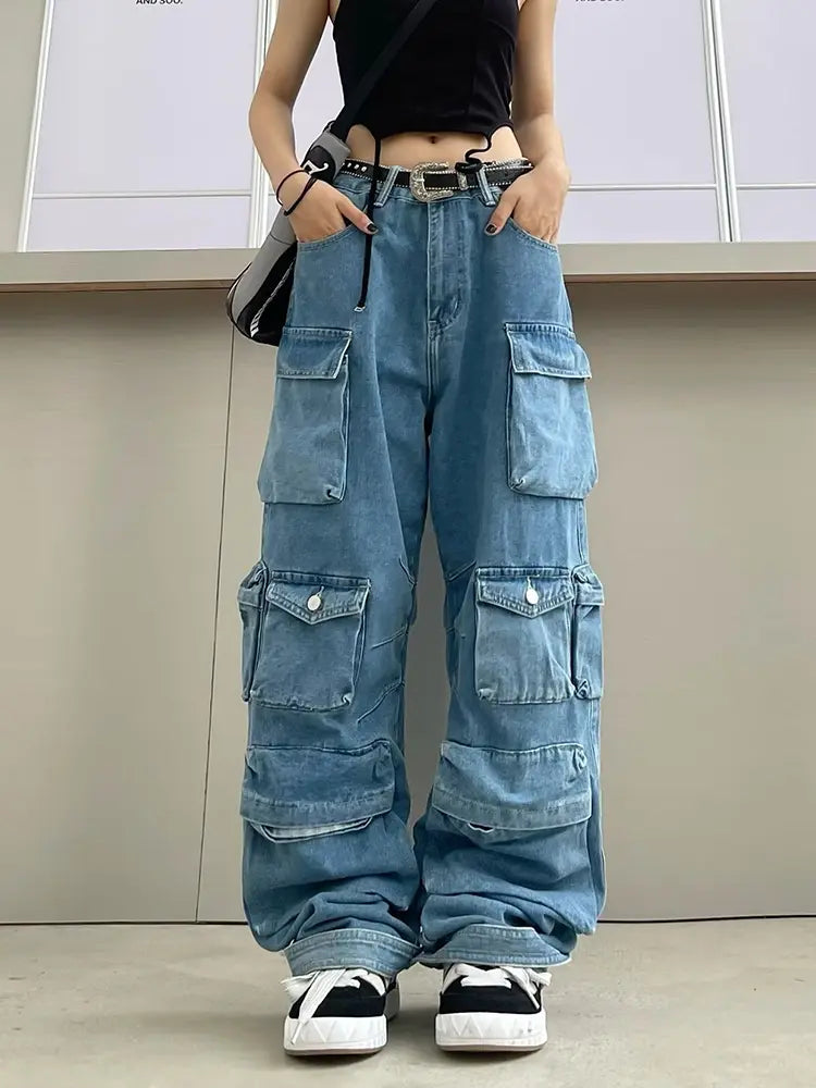 Light Wash Zip Jeans