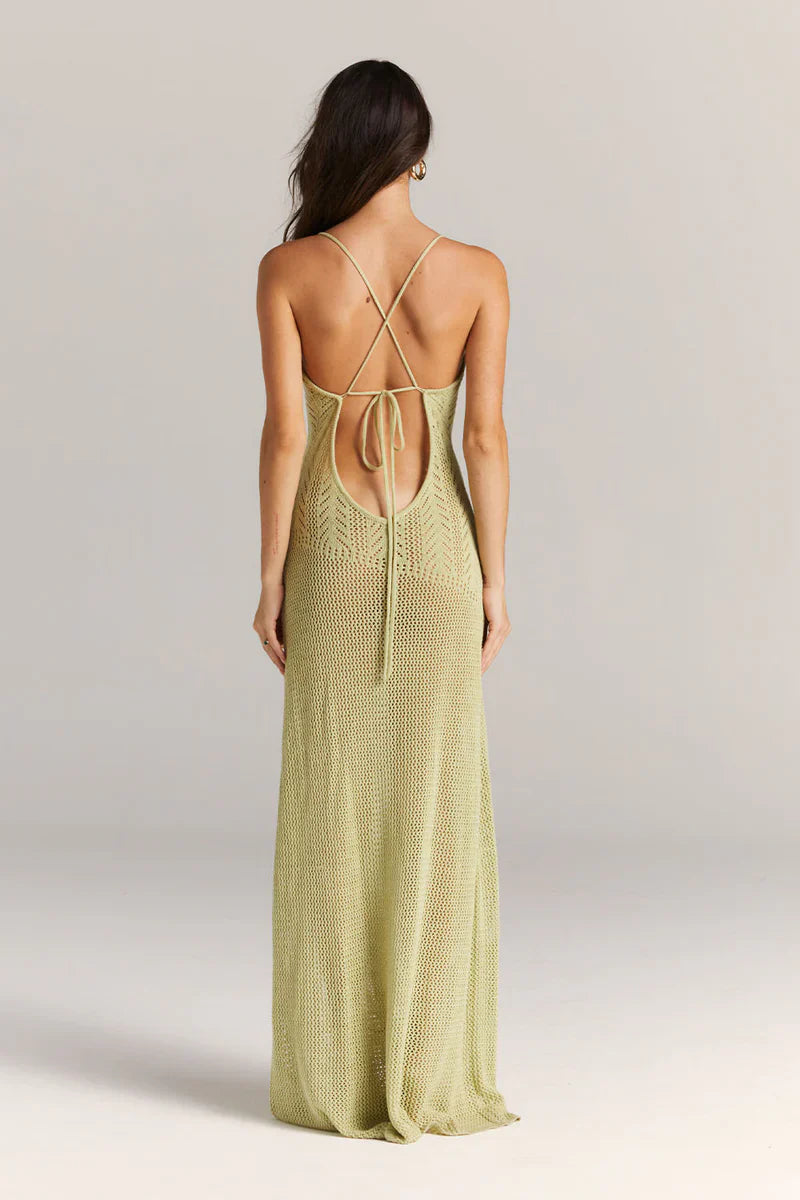 Floral Cut-Out Knit Maxi Dress