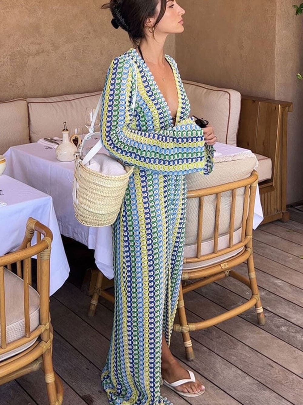 Yellow Crochet Maxi Dress