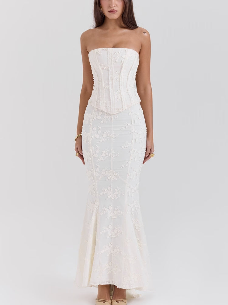 Embroidered Backless Maxi Dress