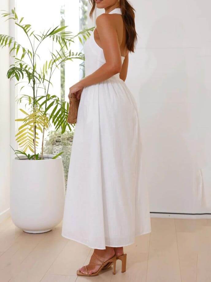Fitted Bodice Halter Dress