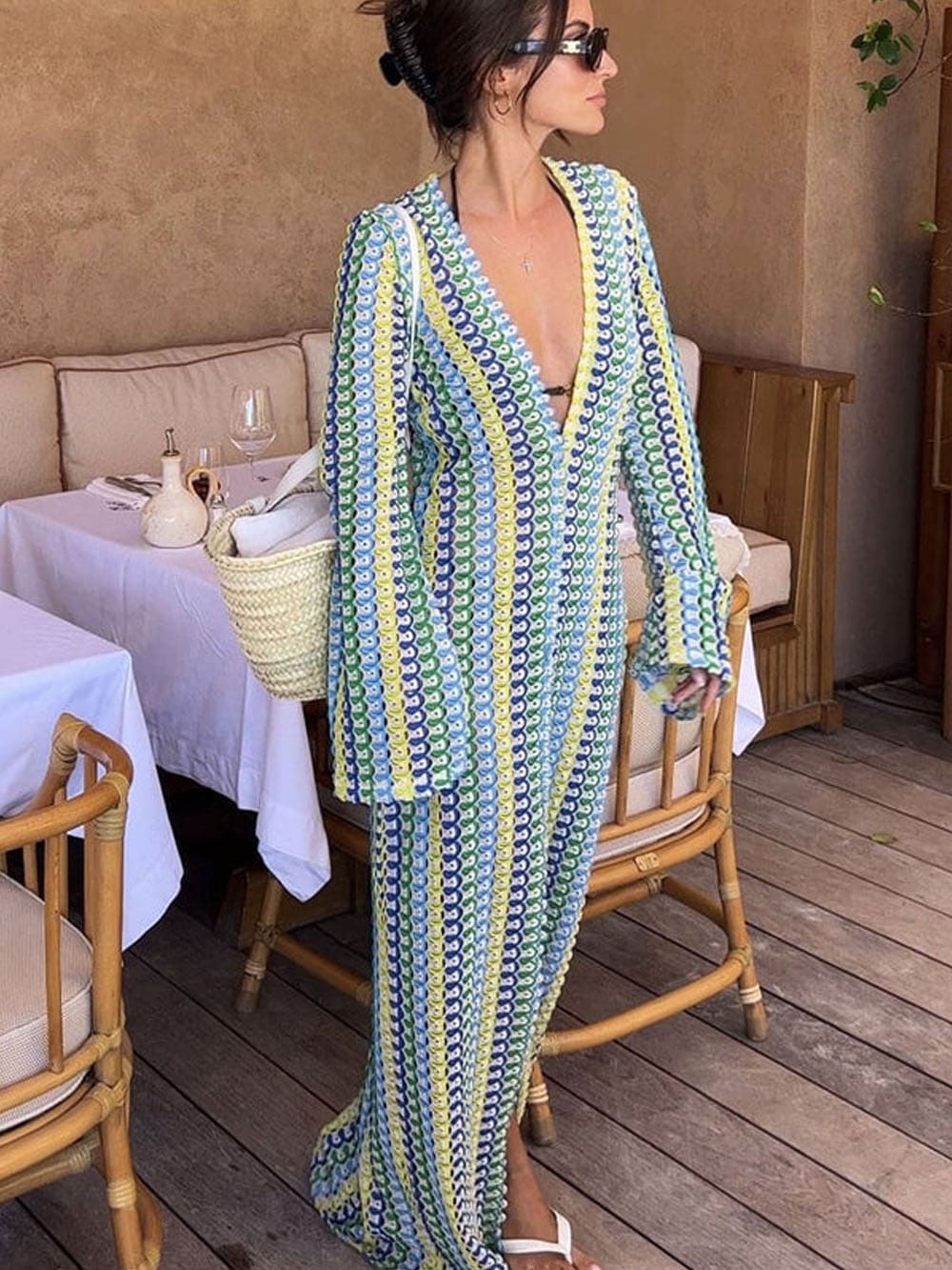 Yellow Crochet Maxi Dress