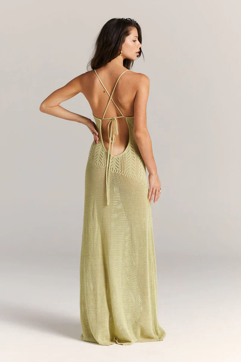 Floral Cut-Out Knit Maxi Dress