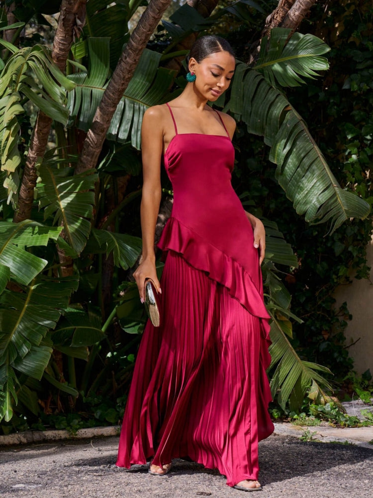 One-Shoulder Asymmetric Maxi Dress