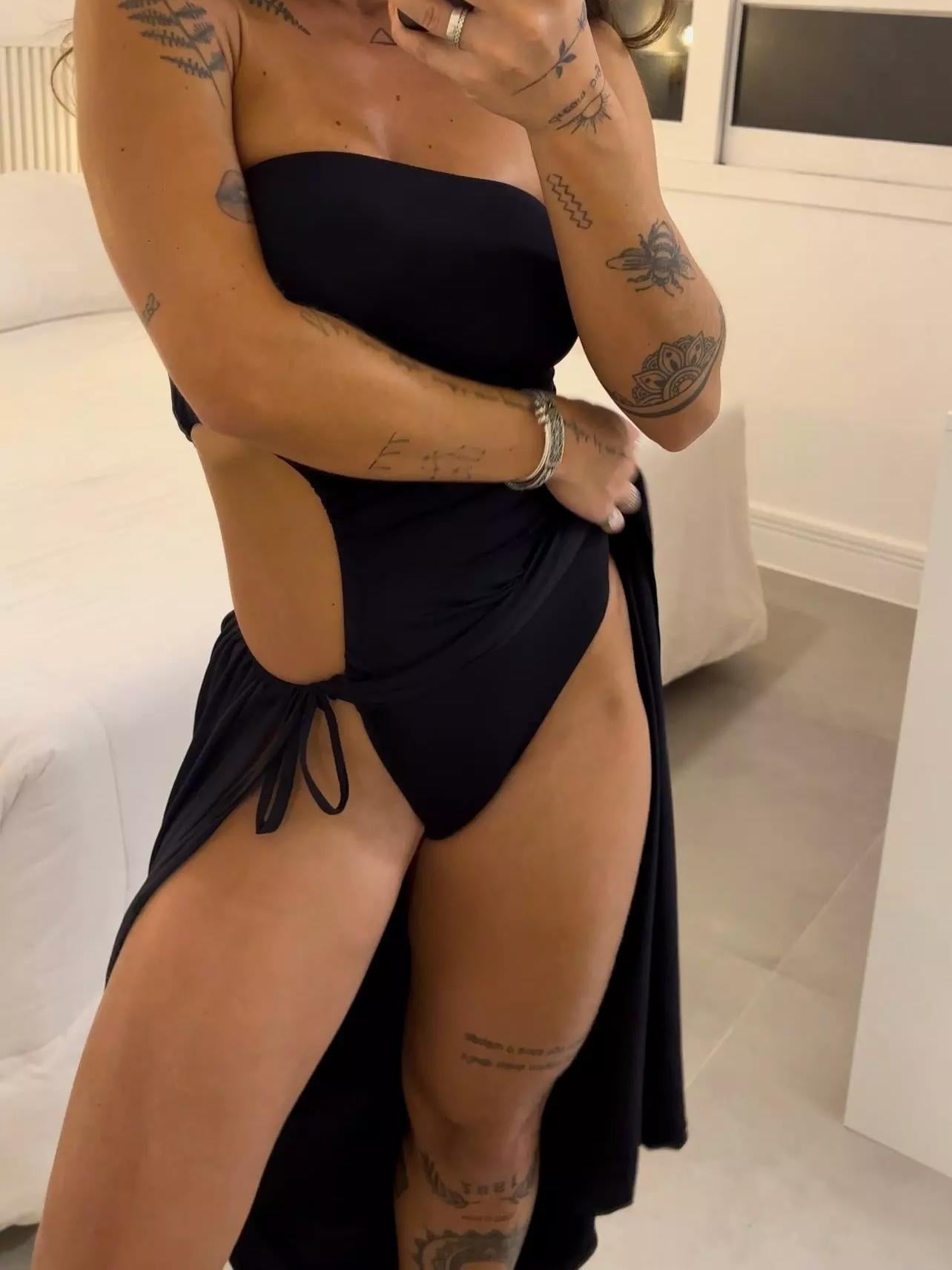 Cutout Bandeau Maxi Dress