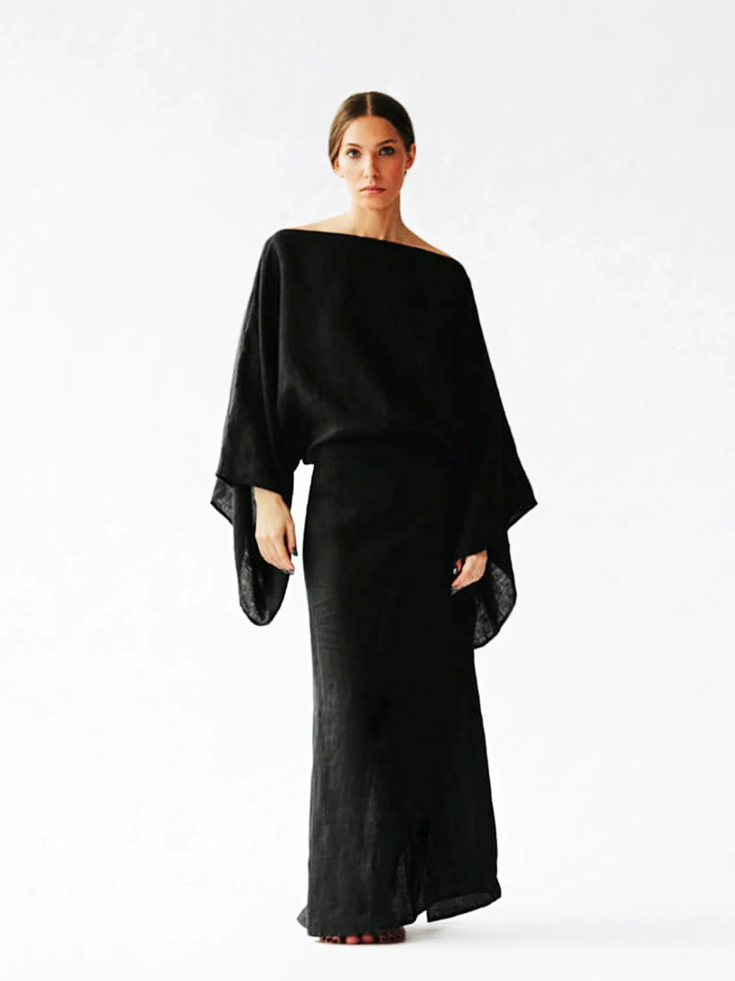 Kimono Style Linen Maxi Dress