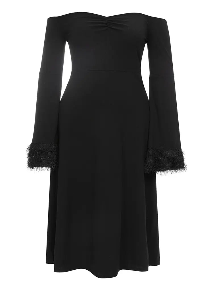 One-Shoulder Long Sleeve Dress