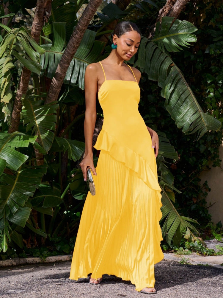 One-Shoulder Asymmetric Maxi Dress