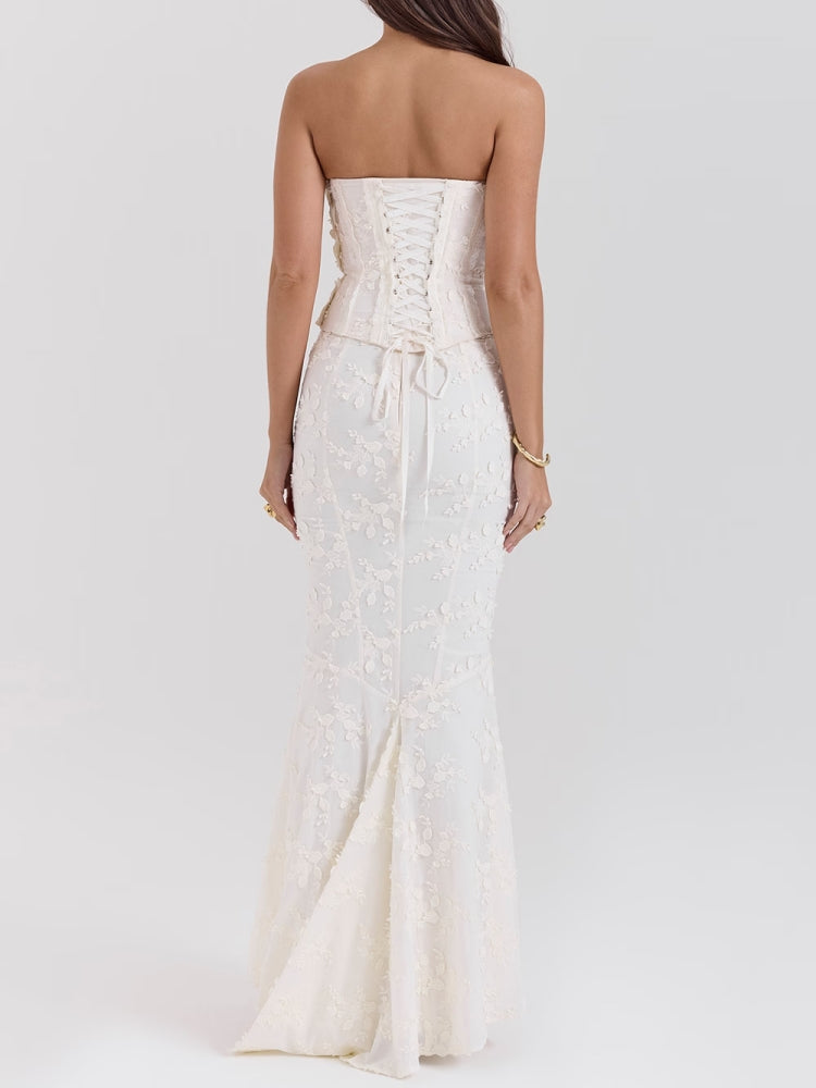 Embroidered Backless Maxi Dress