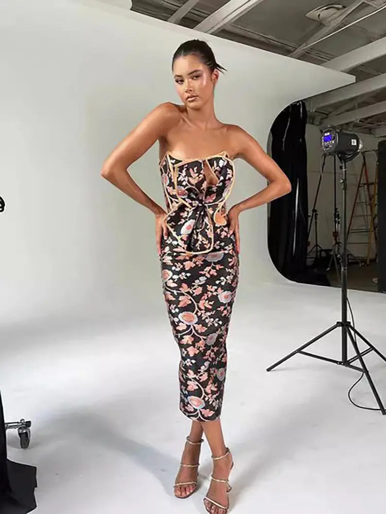 Strapless Tie-Back Dress