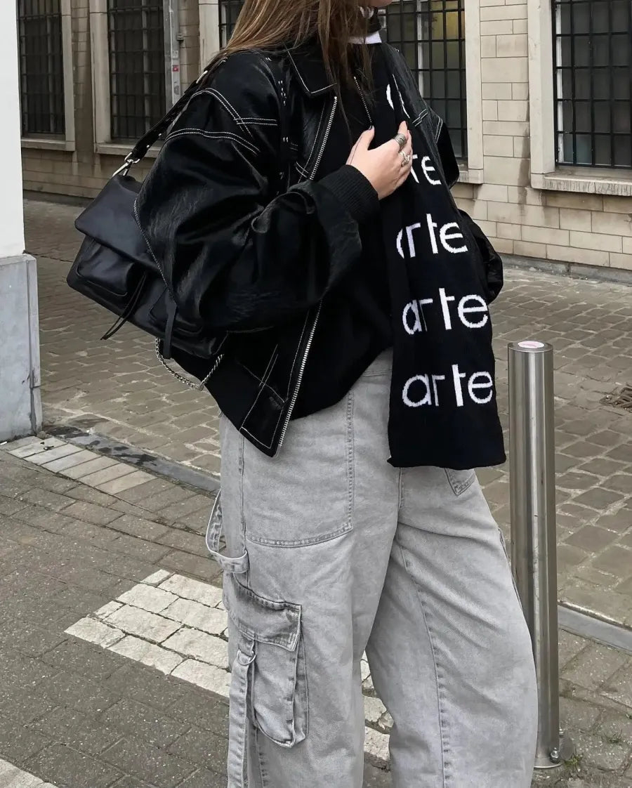 Odilie™ | Oversized leather jacket