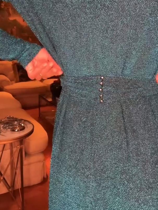 Lurex Deep V-Neck Maxi Dress