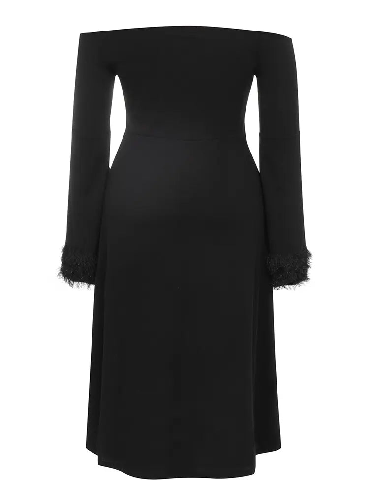 One-Shoulder Long Sleeve Dress