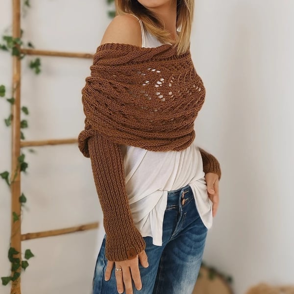 Zenina | Double sleeves shawl scarf
