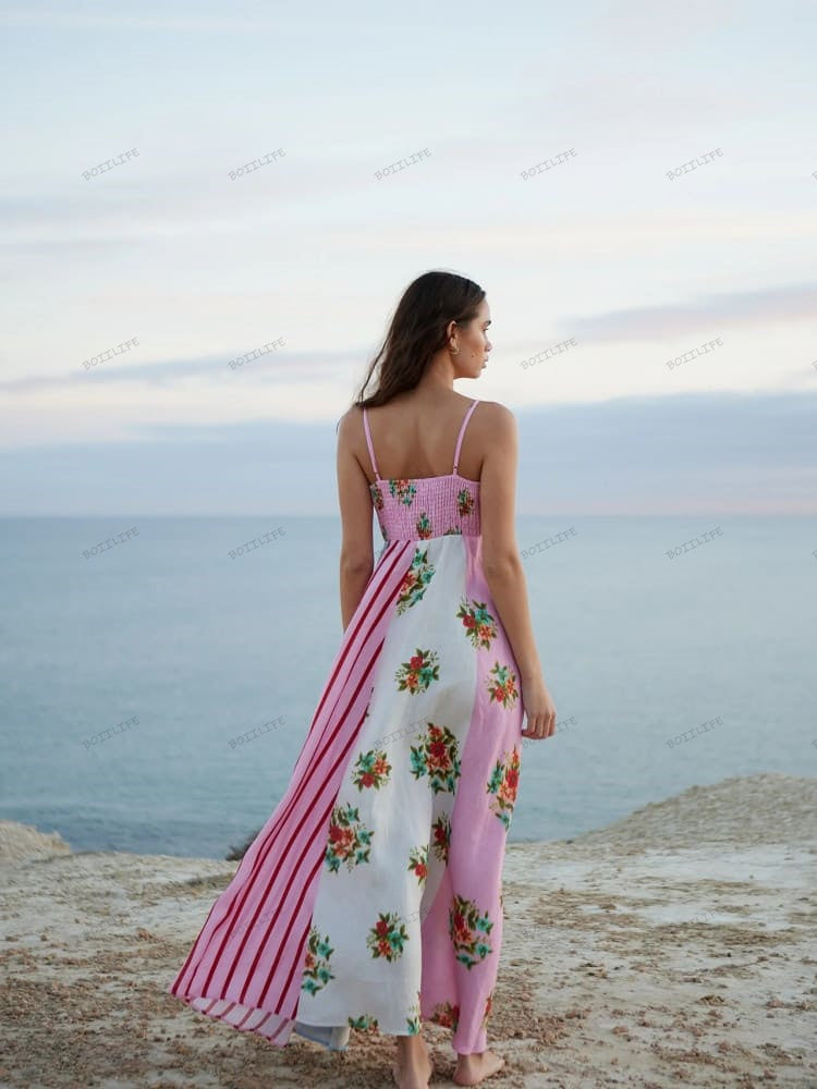 Bold Print A-Line Maxi Dress