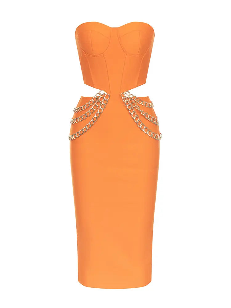 Sweetheart Waist Cutout Dress
