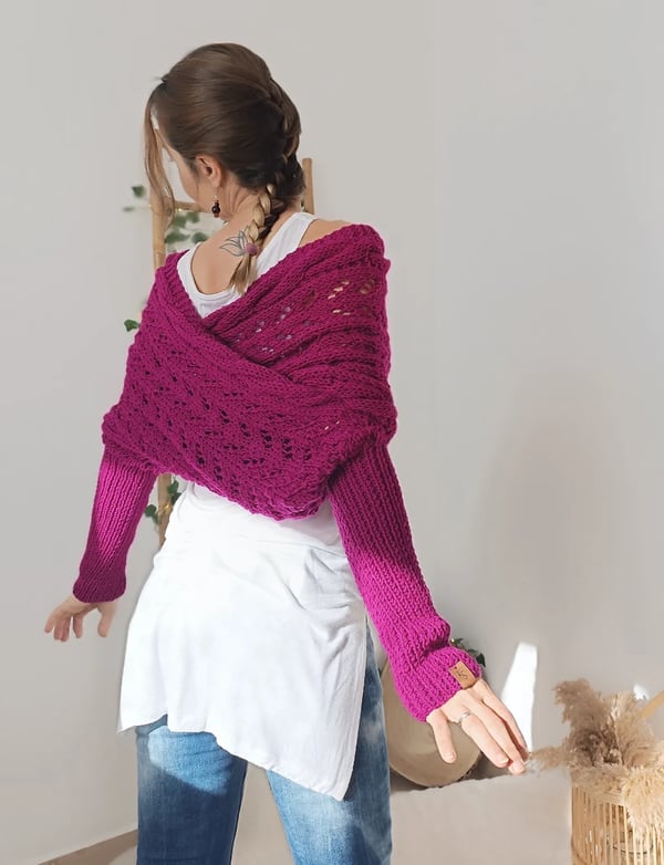 Zenina | Double sleeves shawl scarf