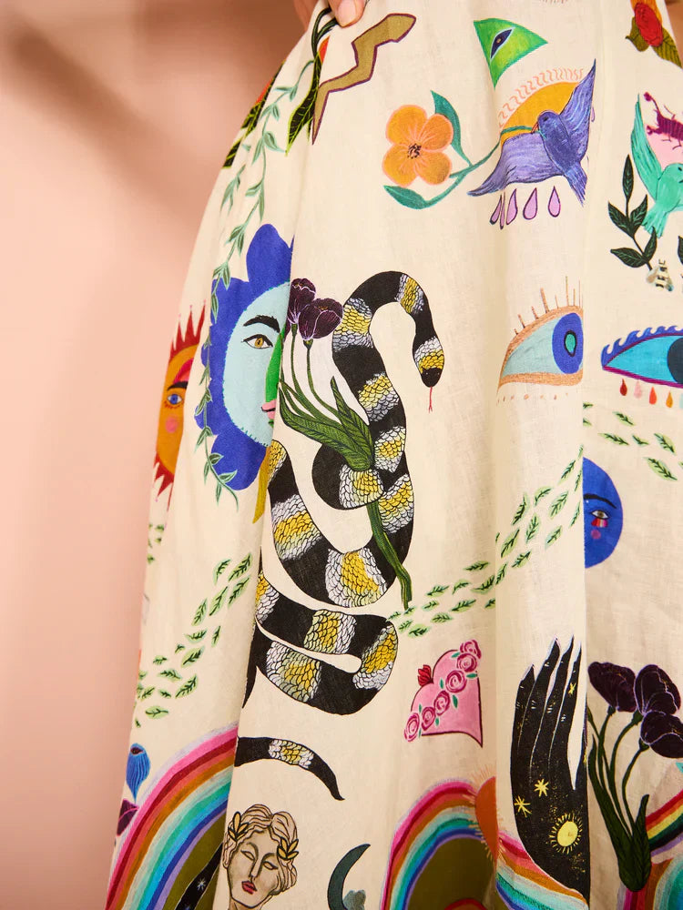 Halter Pocket Print Maxi Dress