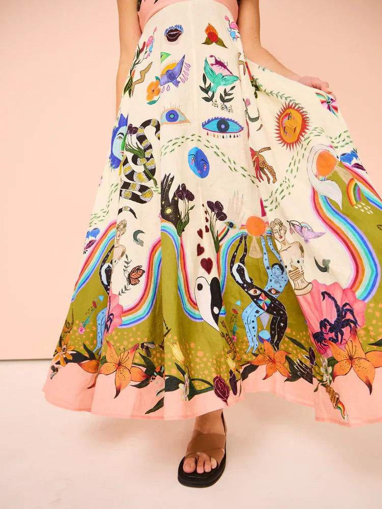 Halter Pocket Print Maxi Dress