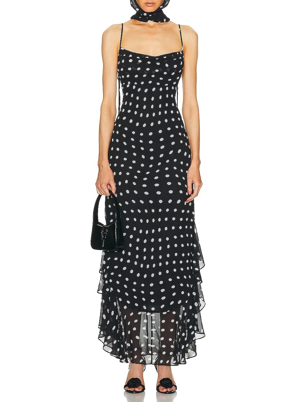Ruffle Trim Maxi Dress