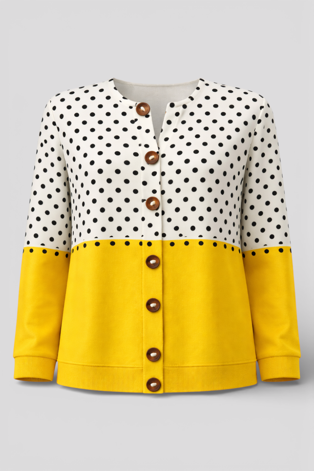 Women’s Vintage-Inspired Polyester Cardigan Sweater — Timeless, Cozy Knitwear for Everyday Elegance