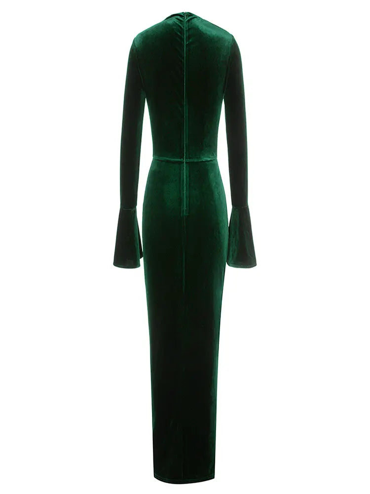 Diagonal Neckline Fitted Dress