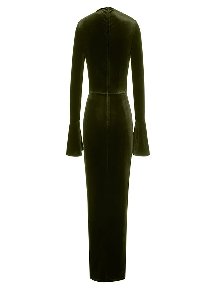 Diagonal Neckline Fitted Dress