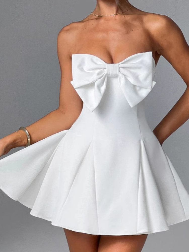 Bow-Tie Sweetheart Mini Dress