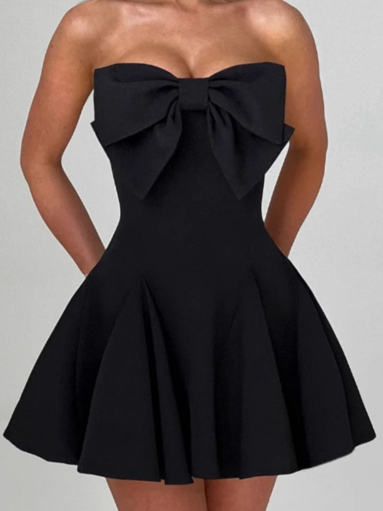 Bow-Tie Sweetheart Mini Dress