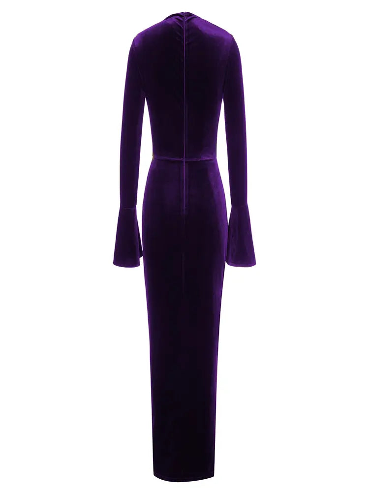 Diagonal Neckline Fitted Dress