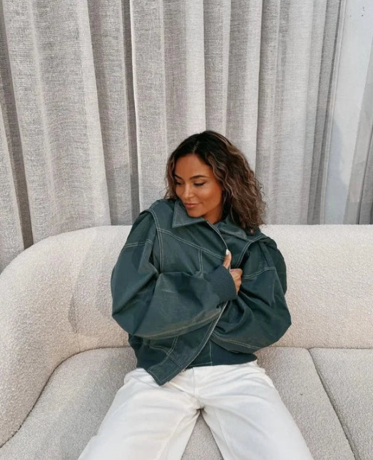 Odilie™ | Oversized leather jacket