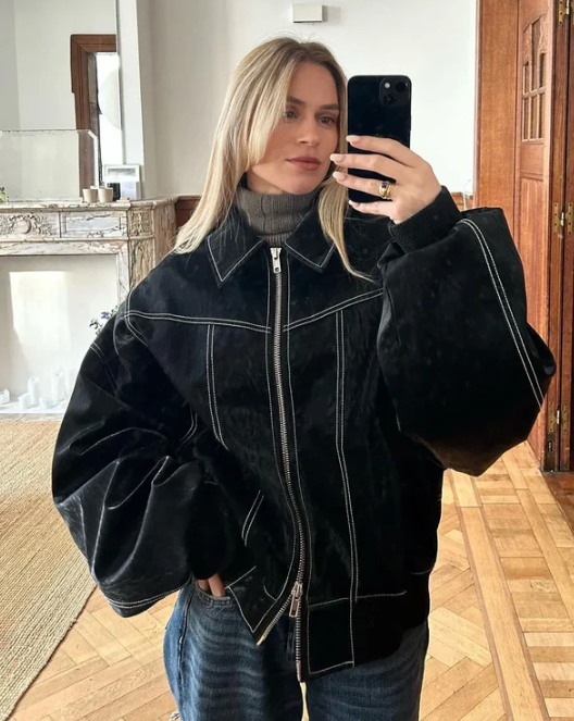 Odilie™ | Oversized leather jacket