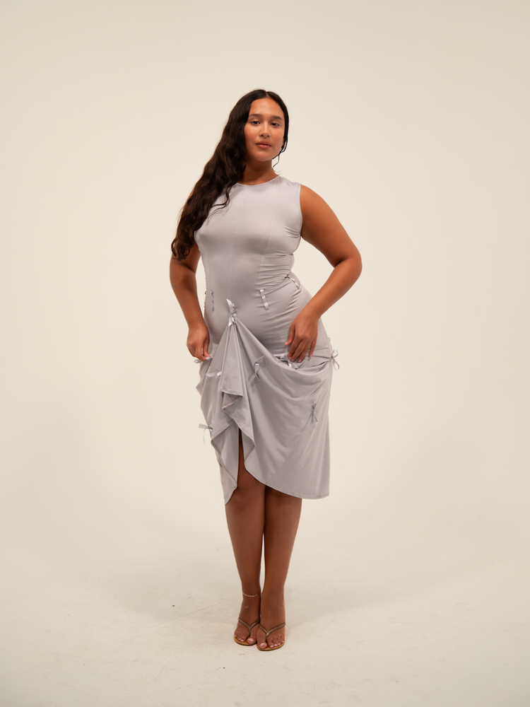 Bow-Tie Convertible Midi Dress